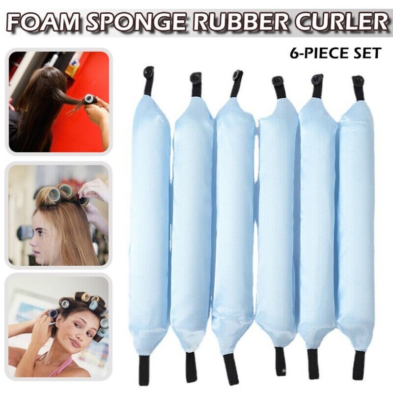 6 DB habos curling Magic Sleep Heatless hajsütő pálca gombos göndörítő hordóval Lazy curling pálca Big Wave hajformázó