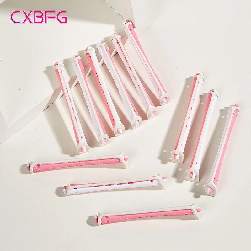 12 buc Tijele de permanentă pentru păr fără căldură Role de ondulare a părului Tije de permanentă Bigudiuri Tije cu val la rece flexibile pentru femei păr lung și scurt