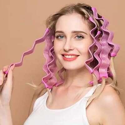 Víz Ripple Curl Háztartási Hajcsavarók Nem bántanak Hair Perm Rolls Fej Automata Hajcsavaró Melegtelen Hajcsavaró 30cm Hosszú 12