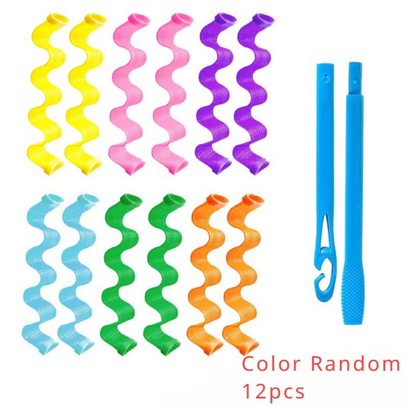 Ondulări de apă Curl Bigudiuri de uz casnic Nu rănesc păr Perm Rolls Head Ondulător automat Ondulător de păr fără căldură 30 cm Lungime 12