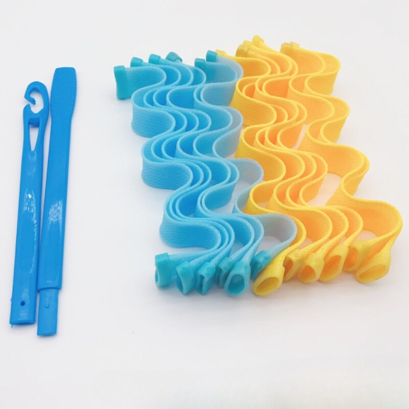 Ondulări de apă Curl Bigudiuri de uz casnic Nu rănesc păr Perm Rolls Head Ondulător automat Ondulător de păr fără căldură 30 cm Lungime 12