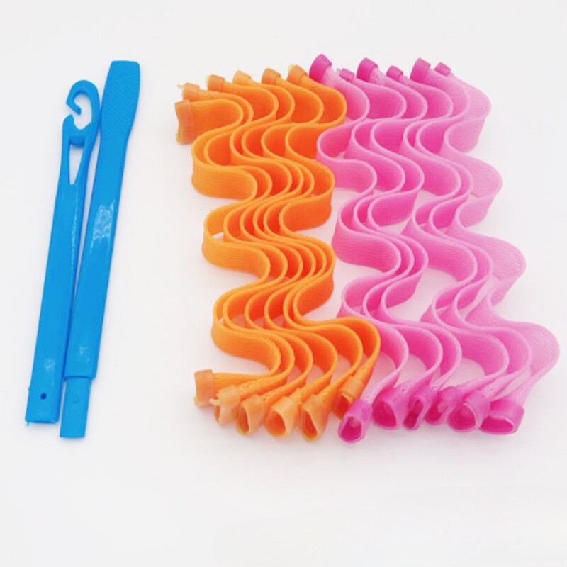 Ondulări de apă Curl Bigudiuri de uz casnic Nu rănesc păr Perm Rolls Head Ondulător automat Ondulător de păr fără căldură 30 cm Lungime 12