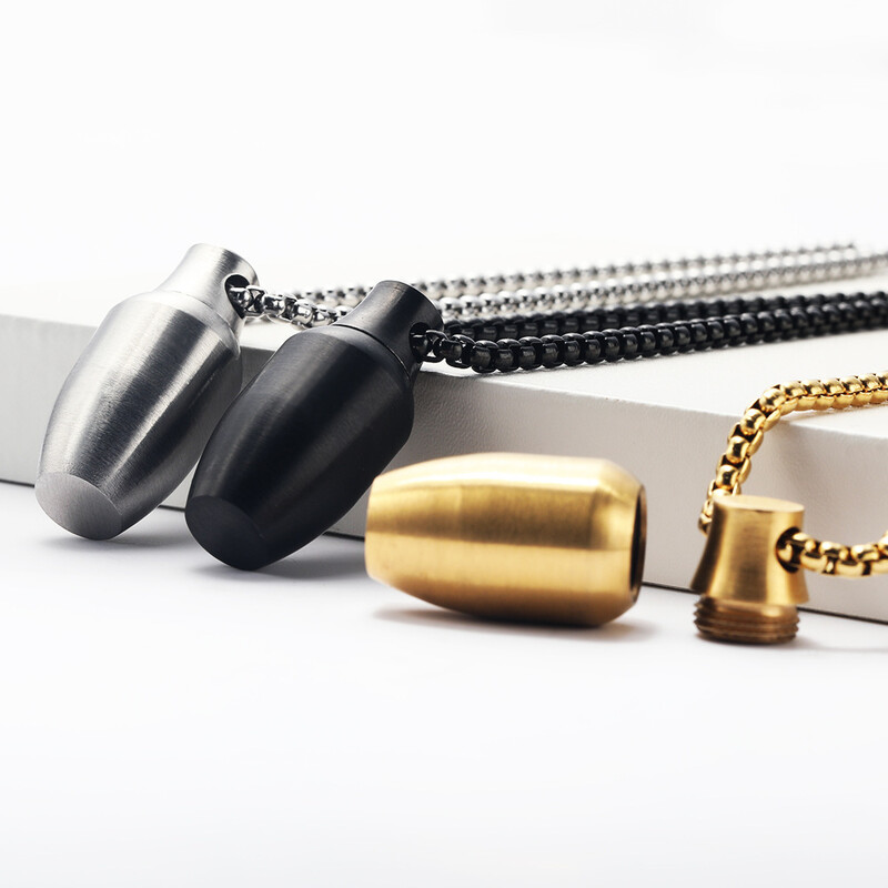 Pārrobežu ārējās tirdzniecības atverama mājdzīvnieku urna nerūsējošā tērauda kulons personalizēta titāna tērauda kaklarota