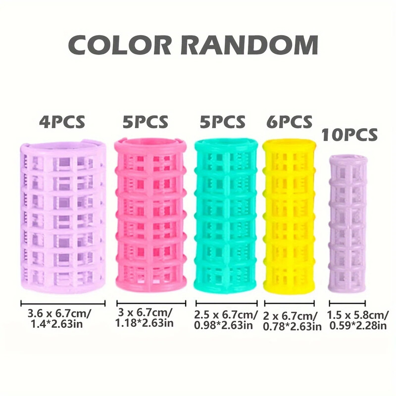 30db/szett Melegmentes hajcsavaró görgők nagy markolat klipek Lazy hajcsavarók fodrász barkács hajformázó eszköz nőknek Random Color