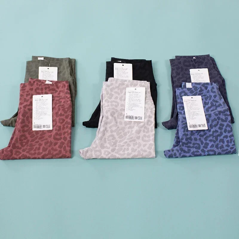 Jambiere de yoga cu imprimeu leopard Align Pantaloni cu talie înaltă Jambiere cu potrivire strânsă Pantaloni sport Îmbrăcăminte fitness pentru femei