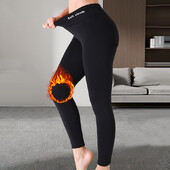 Kave 400g Pantaloni calduri din lână de iarnă Jambiere pentru femei Pantaloni creion căptușiți cu lână gros negru Pantaloni de catifea de jos 2024