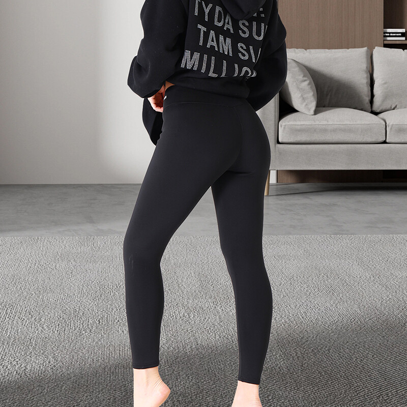 Kave 400g Pantaloni calduri din lână de iarnă Jambiere pentru femei Pantaloni creion căptușiți cu lână gros negru Pantaloni de catifea de jos 2024