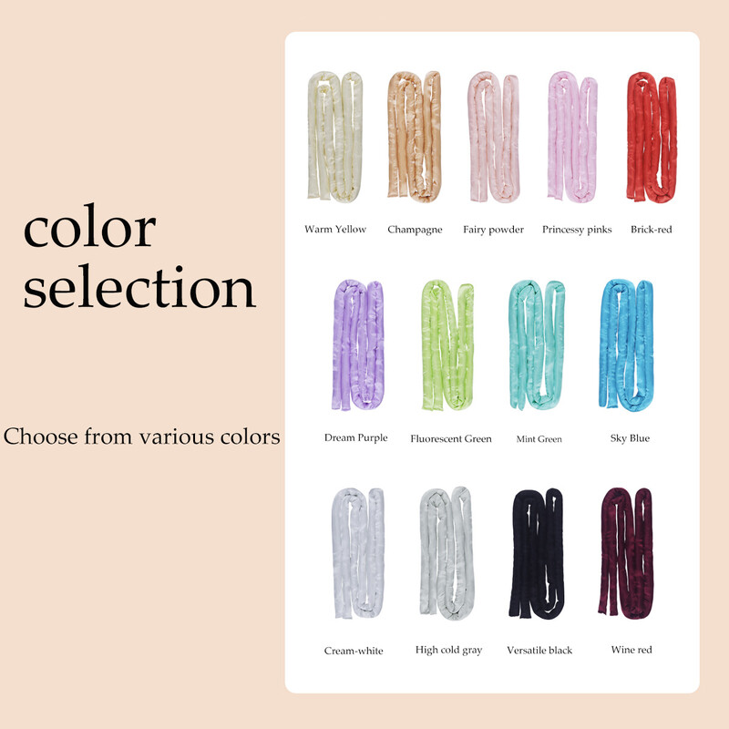 1,6 m bezkarsējama kērlinga stieņa galvas saite lente zīda matu ruļļi bez karstuma miega mīksta ruļļa veidošanas rīks meitenei