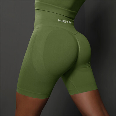 Γυναικεία σορτς γυμναστικής χωρίς ραφές Pcheebum Γυναικεία σορτς γυμναστικής με πισινό ποδήλατο Booty ψηλόμεσο Κοντό κολάν γυμναστικής Spandex
