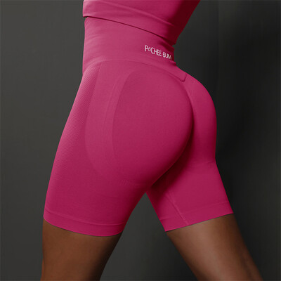 Γυναικεία σορτς γυμναστικής χωρίς ραφές Pcheebum Γυναικεία σορτς γυμναστικής με πισινό ποδήλατο Booty ψηλόμεσο Κοντό κολάν γυμναστικής Spandex