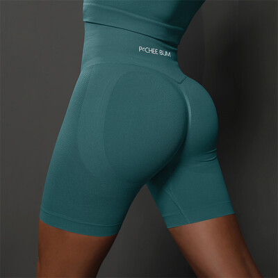 Γυναικεία σορτς γυμναστικής χωρίς ραφές Pcheebum Γυναικεία σορτς γυμναστικής με πισινό ποδήλατο Booty ψηλόμεσο Κοντό κολάν γυμναστικής Spandex