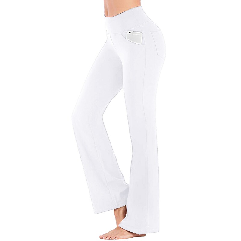 2024 Pantaloni de yoga pentru femei cu talie înaltă Pantaloni sport casual cu buzunare Pantaloni evazați Pantaloni Jambiere de modă Pantaloni de yoga evazați
