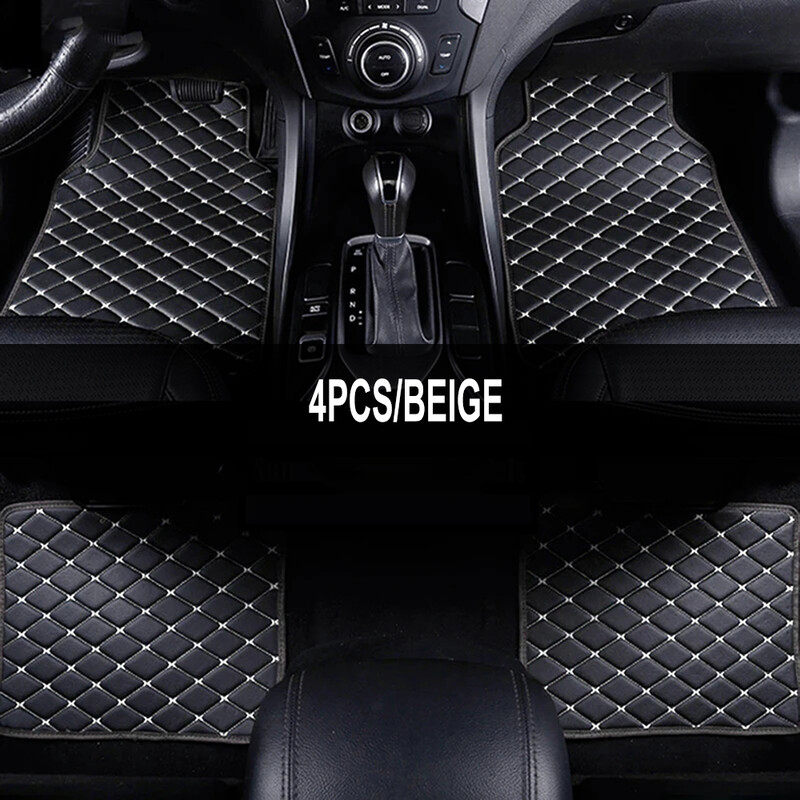 Πατάκια αυτοκινήτου 4 τμχ Universal PU Δερμάτινο αδιάβροχο αυτόματο προστατευτικό ποδιών Μοκέτα Μπροστινό και Πίσω Σετ Πατάκια Αξεσουάρ αυτοκινήτου