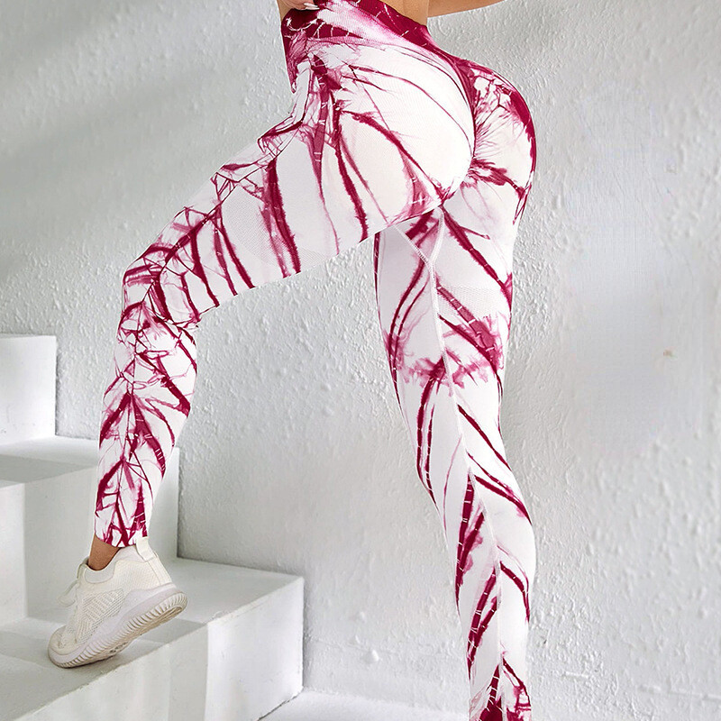 Colanți de yoga pentru femei Leggings cu vopsea cravată fără sudură, cu talie înaltă, pentru fitness, elastic, pentru antrenament, colanți de modă, pentru alergare, pentru gimnastică, pantaloni de tricot de modă