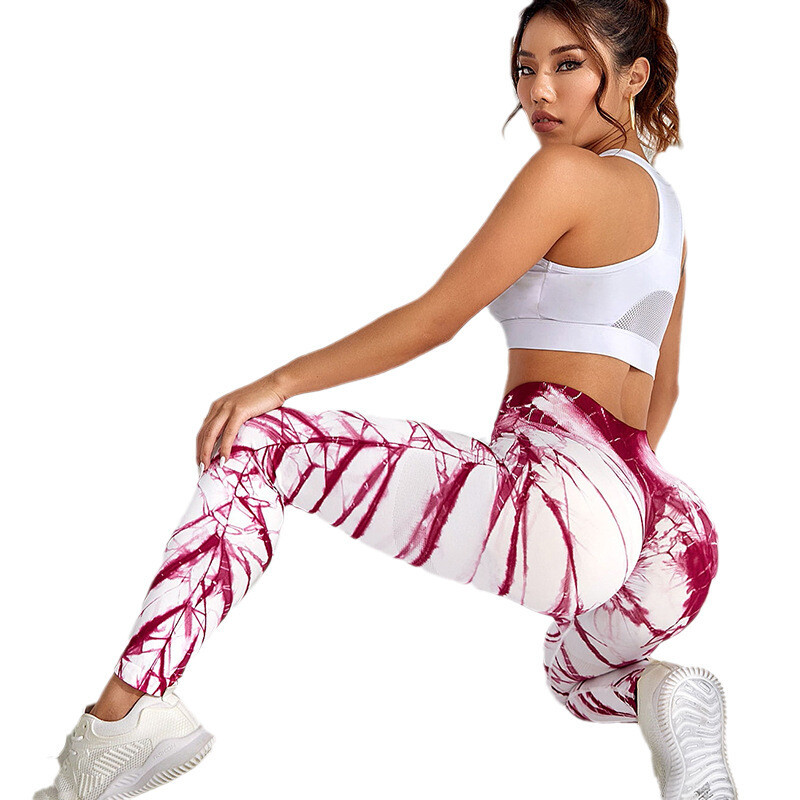 Colanți de yoga pentru femei Leggings cu vopsea cravată fără sudură, cu talie înaltă, pentru fitness, elastic, pentru antrenament, colanți de modă, pentru alergare, pentru gimnastică, pantaloni de tricot de modă