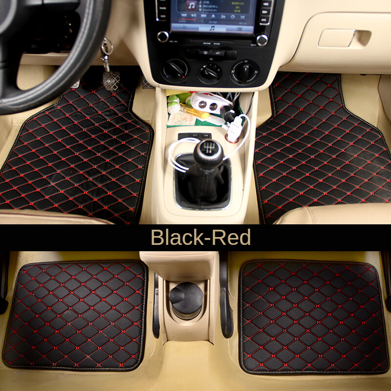 4 buc Universal Fit Piele PU Bej Covoraș pentru podea auto Covor auto anti-alunecare Tampoane impermeabile pentru picioare Protectoare pentru interiorul vehiculului