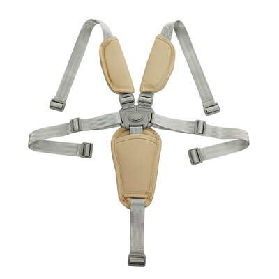 Ham pentru copii pentru cărucior Scaun de cină Scaun înalt 5 puncte Centura de siguranță Reglarea lungimii Piele PU Umăr Crotch PAD Universal
