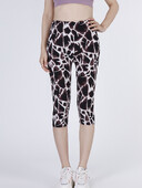 YSDNCHI Vasaras legingi Sieviešu modes Fitness Kaprisa akmens raksta apdruka Īsi leggins Push Up Poliestera Elastīgie Līdz ikru vidum