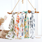 Elinfant 5 τεμάχια μπαμπού σαλιάρες από μουσελίνα για μωρά, μαλακή πετσέτα μπάνιου για μωρά, μαντήλι μαντίλι με σχέδιο μόδας, κουβέρτες κουβέρτες μουσελίνας από 100% βαμβάκι