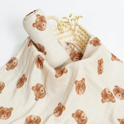 Σούπερ μαλακό μπαμπού, βαμβακερό μωρό με ψηφιακή εκτύπωση, πολύχρωμο μωρό μωρό κουβέρτα μουσελίνα 120*110 εκ.