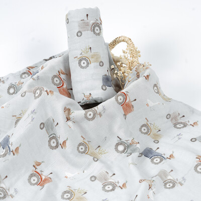 Σούπερ μαλακό μπαμπού, βαμβακερό μωρό με ψηφιακή εκτύπωση, πολύχρωμο μωρό μωρό κουβέρτα μουσελίνα 120*110 εκ.