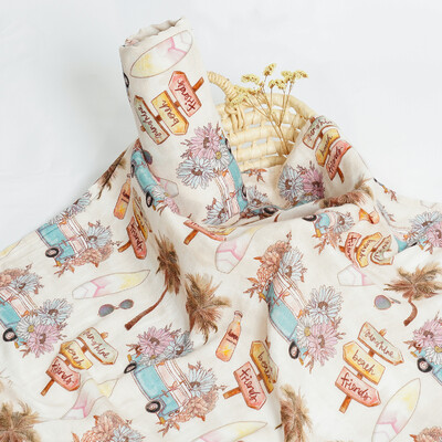 Σούπερ μαλακό μπαμπού, βαμβακερό μωρό με ψηφιακή εκτύπωση, πολύχρωμο μωρό μωρό κουβέρτα μουσελίνα 120*110 εκ.