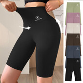 Pantaloni scurti de sport pentru gimnastică, fitness, pantaloni scurți push-up, pentru femei, yoga, slim fit, cu jumătate de pantaloni, elastic, cu talie înaltă, colanți subțiri de antrenament de vară
