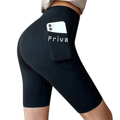 Pantaloni scurti de sport pentru gimnastică, fitness, pantaloni scurți push-up, pentru femei, yoga, slim fit, cu jumătate de pantaloni, elastic, cu talie înaltă, colanți subțiri de antrenament de vară