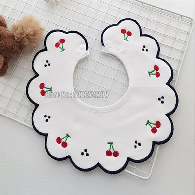 Nou bebeluș Bumbac Impermeabil Broderie Inimă Culoare Albă Saliva Prosop Esarfă Guler Modă Bavetă