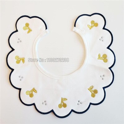 Nou bebeluș Bumbac Impermeabil Broderie Inimă Culoare Albă Saliva Prosop Esarfă Guler Modă Bavetă