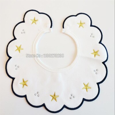 Nou bebeluș Bumbac Impermeabil Broderie Inimă Culoare Albă Saliva Prosop Esarfă Guler Modă Bavetă