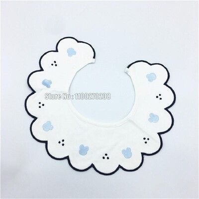 Nou bebeluș Bumbac Impermeabil Broderie Inimă Culoare Albă Saliva Prosop Esarfă Guler Modă Bavetă