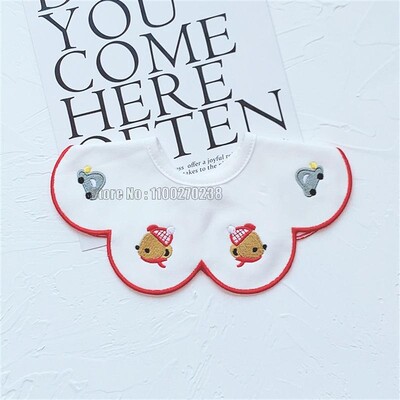 Nou bebeluș Bumbac Impermeabil Broderie Inimă Culoare Albă Saliva Prosop Esarfă Guler Modă Bavetă