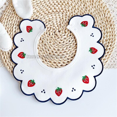 Nou bebeluș Bumbac Impermeabil Broderie Inimă Culoare Albă Saliva Prosop Esarfă Guler Modă Bavetă