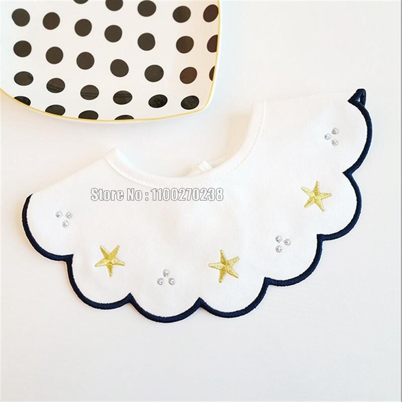 Nou bebeluș Bumbac Impermeabil Broderie Inimă Culoare Albă Saliva Prosop Esarfă Guler Modă Bavetă