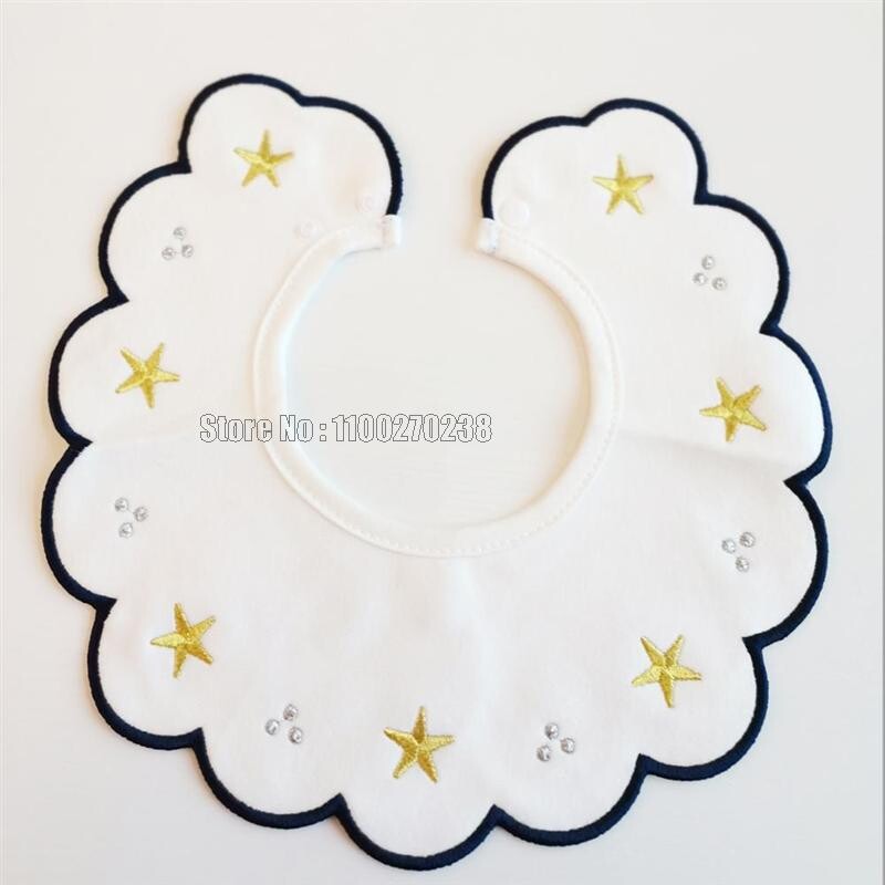 Nou bebeluș Bumbac Impermeabil Broderie Inimă Culoare Albă Saliva Prosop Esarfă Guler Modă Bavetă