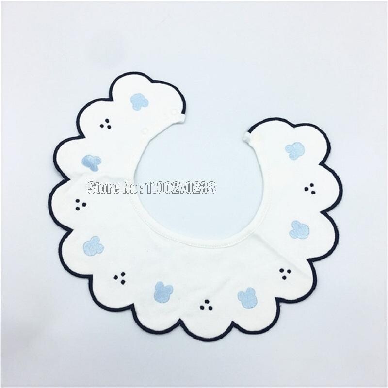 Nou bebeluș Bumbac Impermeabil Broderie Inimă Culoare Albă Saliva Prosop Esarfă Guler Modă Bavetă