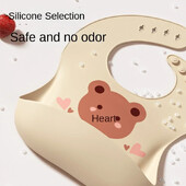 Αδιάβροχη μαλακή σιλικόνη μωρό μαντήλι σαλιάρα Cartoon Bear Cute Print Ρυθμιζόμενες σαλιάρες Πανάκια Ρεψίματος Ποδιές τροφοδοσίας μωρών Παιδιά που τρώνε