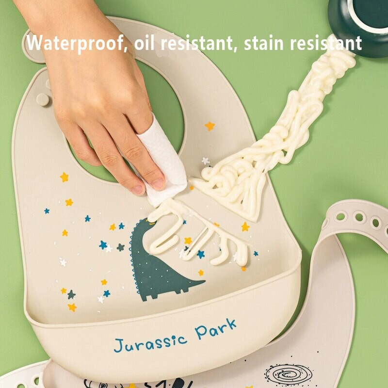 Bavete Babi din silicon, impermeabilă, cu picurare de saliva, bavete cu banane, desene animate, hrănire pentru nou-născuți, șorțuri comestibile moi, eșarfă reglabilă pentru burp