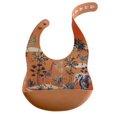 Modernas multfilmas, apdrukātas, ūdensnecaurlaidīgas, mīkstas, silikona priekšautiņi jaundzimušajiem, regulējami bērni, atraugas ar audumu, lai barotu bērnus