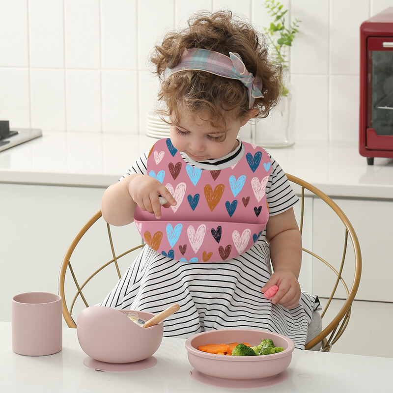 Modernas multfilmas, apdrukātas, ūdensnecaurlaidīgas, mīkstas, silikona priekšautiņi jaundzimušajiem, regulējami bērni, atraugas ar audumu, lai barotu bērnus