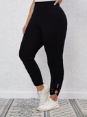 Suures suuruses 1XL-5XL naiste Performance Active säärised kõrge vöökohaga ühevärvilised venivad säärised naiste püksid