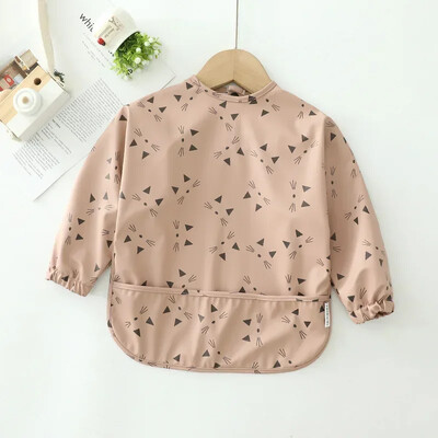 Sorțuri de hrănire pentru copii noi Salopetă cu mânecă lungă pentru bebeluși cu buzunar acoperire completă rochie pentru copii cu geantă Robă impermeabilă cu mânecă lungă