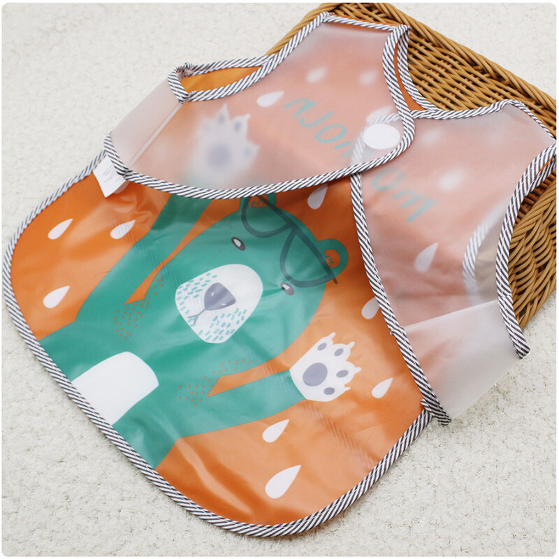 Állítható előke EVA műanyag vízálló ebédelő előke Baba rajzfilm etetőkendő Gyermek Babakötény Babador de bebe