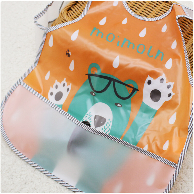 Állítható előke EVA műanyag vízálló ebédelő előke Baba rajzfilm etetőkendő Gyermek Babakötény Babador de bebe