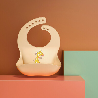 Noua bavetă pentru bebeluși, reglabilă în diferite stiluri, imagine cu animale, impermeabilă, cu picurare de saliva, silicon moale, comestibil, ca pentru cadou pentru copii