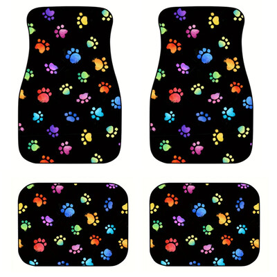 4 buc. Model de labe de câine drăguț Covoraș auto antiderapant Covor de mașină ușor de curățat și rezistent la uzură Covoraș universal pentru podea față și spate