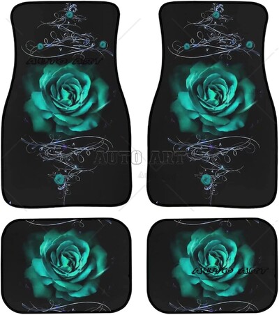 Blue Rose Πατάκια δαπέδου αυτοκινήτου Αντιολισθητικό Καουτσούκ Πατάκι Αυτοκινήτων Πατάκια Χαλιά Universal Fit Sedan Μπροστινά Πίσω Πατάκια Ποδιών Σετ 4 για Αυτοκίνητο