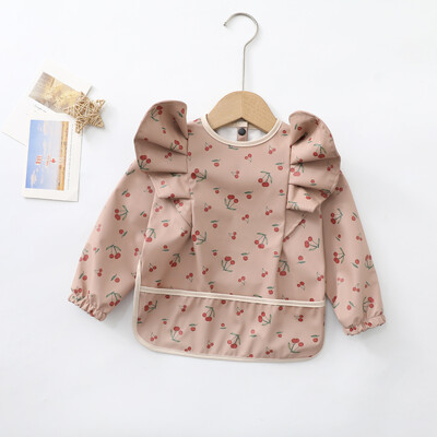 Bavetă moale impermeabilă pentru bebeluși, băiețel, fetiță, haină de pictură, șorț pentru masă pentru copii, cu mâneci lungi, bavete reglabile pentru hrănire