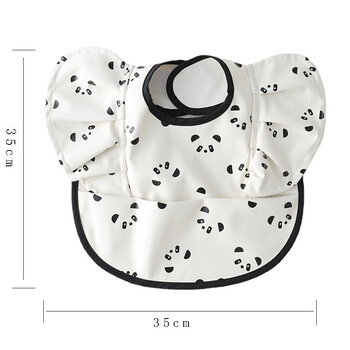 INS Nordic Style Baby Bibs Αδιάβροχο κοντό μανίκι με τροφοδοσία τσέπης Αδιάβροχη σαλιάρα Easy Clean Cute Elephant Bibs Soft PU